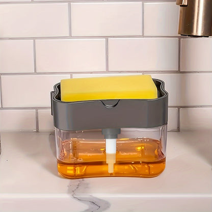 1pc Modern ABS Plastic Dish Soap Dispenser with Sponge Holder