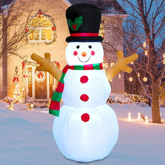 Christmas Inflatable 5 FT Inflatable Christmas Snowman, Snowman Outdoor Christmas Decorations Blow up Snowman Inflatable with Lights, Christmas Outdoor Inflatable Decorations Clearance for Xmas