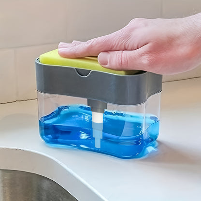 1pc Modern ABS Plastic Dish Soap Dispenser with Sponge Holder