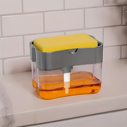 1pc Modern ABS Plastic Dish Soap Dispenser with Sponge Holder