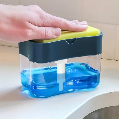 1pc Modern ABS Plastic Dish Soap Dispenser with Sponge Holder
