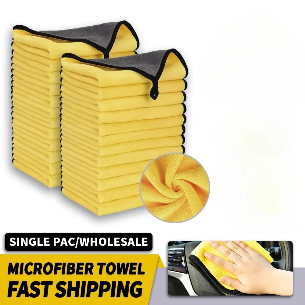 1/2/3/6/10pcs1/2/3/6/10pcs 30X60cm Microfiber Car Cleaning Towels Soft Quick Drying