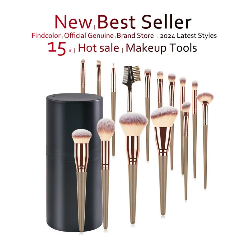 15PCS Makeup Brushes Set for Women Cosmetic Foundation Powder