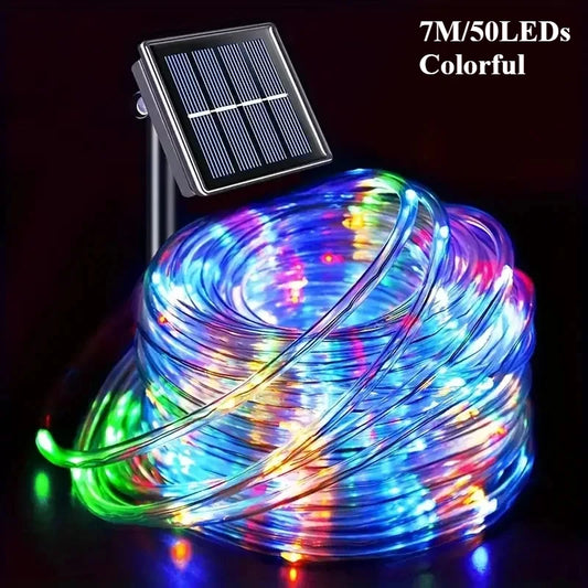LED Solar String Lights Garden Waterproof Tube Rope