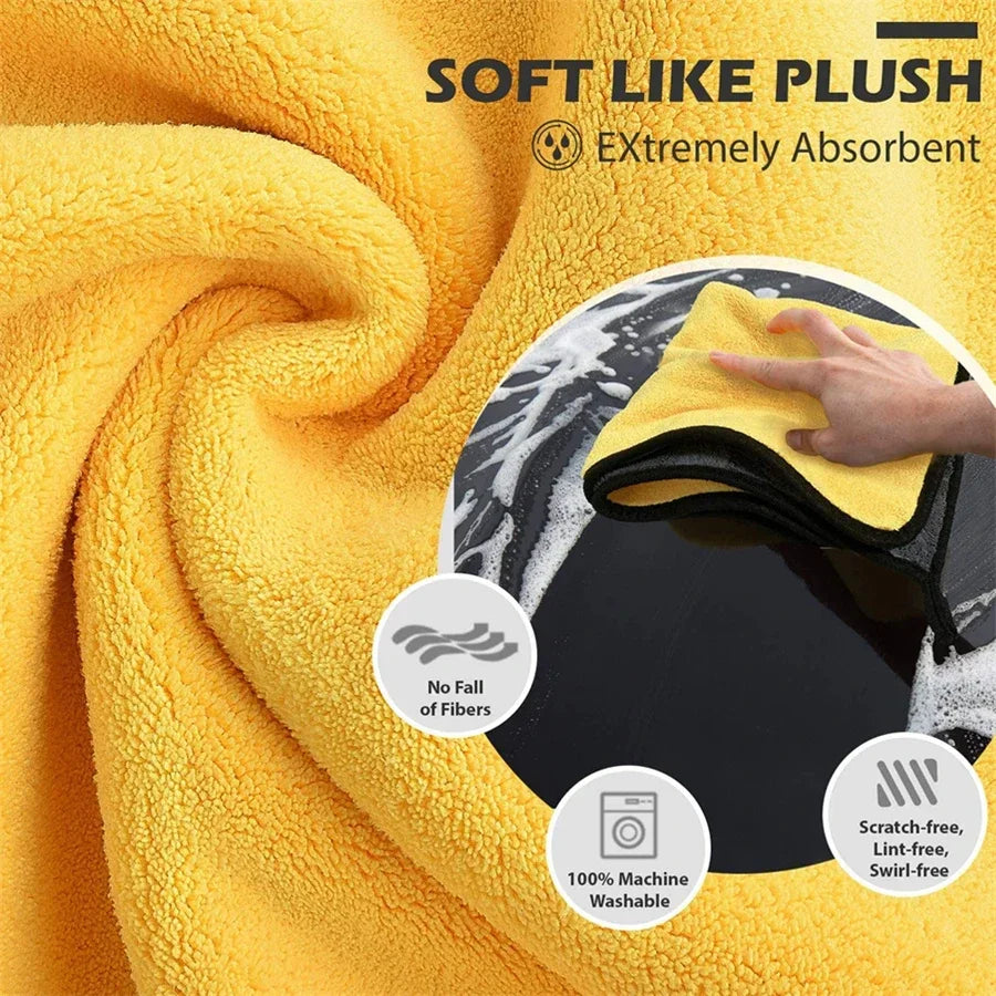 1/2/3/6/10pcs1/2/3/6/10pcs 30X60cm Microfiber Car Cleaning Towels Soft Quick Drying