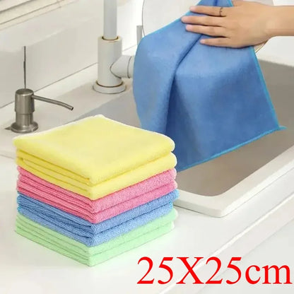 5/10/20pcs Kitchen Towel, Ultra-fine Fiber Light Gray Cleaning Cloth Set