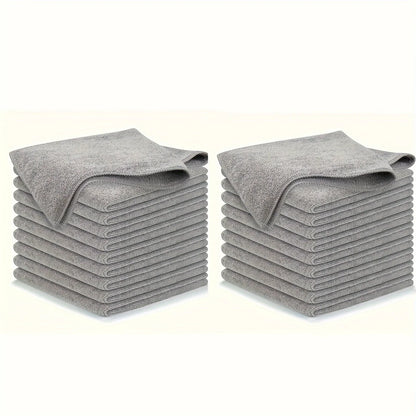 5/10/20pcs Kitchen Towel, Ultra-fine Fiber Light Gray Cleaning Cloth Set
