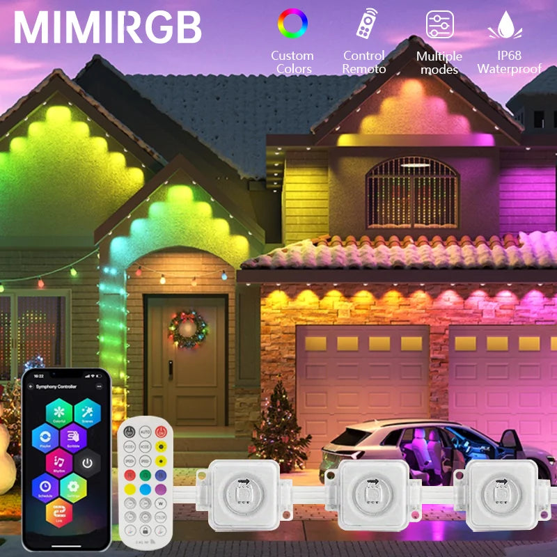 MIMIRGB Smart Permanent Outdoor LED Eaves Lights 180 LEDs Waterproof