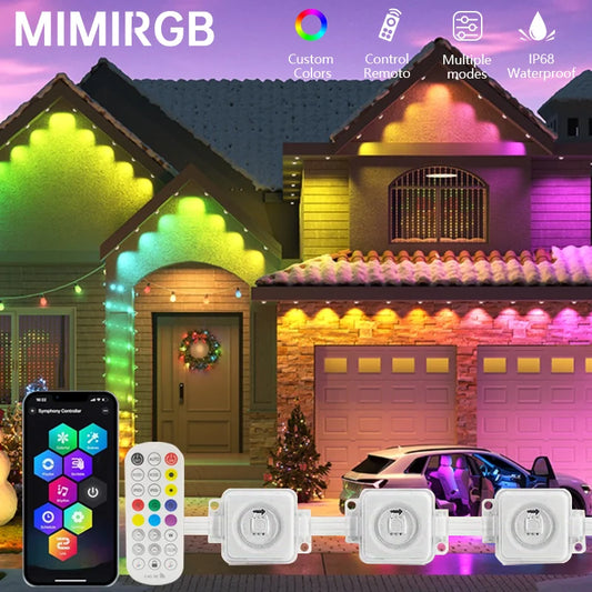 MIMIRGB Smart Permanent Outdoor LED Eaves Lights 180 LEDs Waterproof