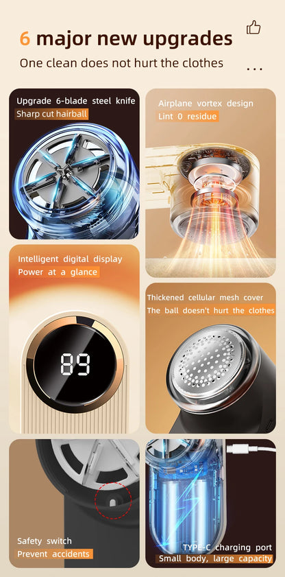 New 1200mAh Lint Remover for Clothing LED Digital Electric