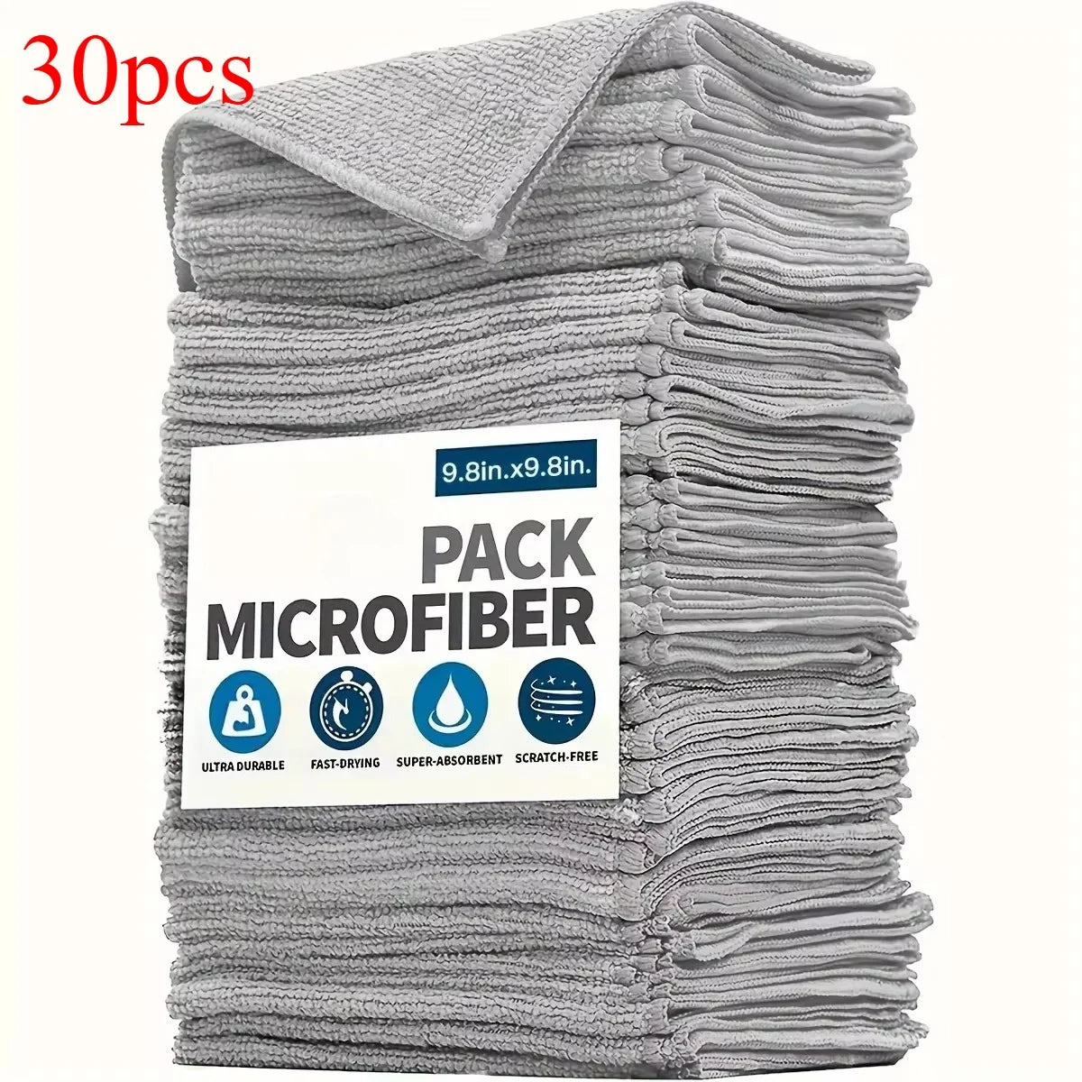 5/10/20pcs Kitchen Towel, Ultra-fine Fiber Light Gray Cleaning Cloth Set