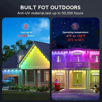 MIMIRGB Smart Permanent Outdoor LED Eaves Lights 180 LEDs Waterproof