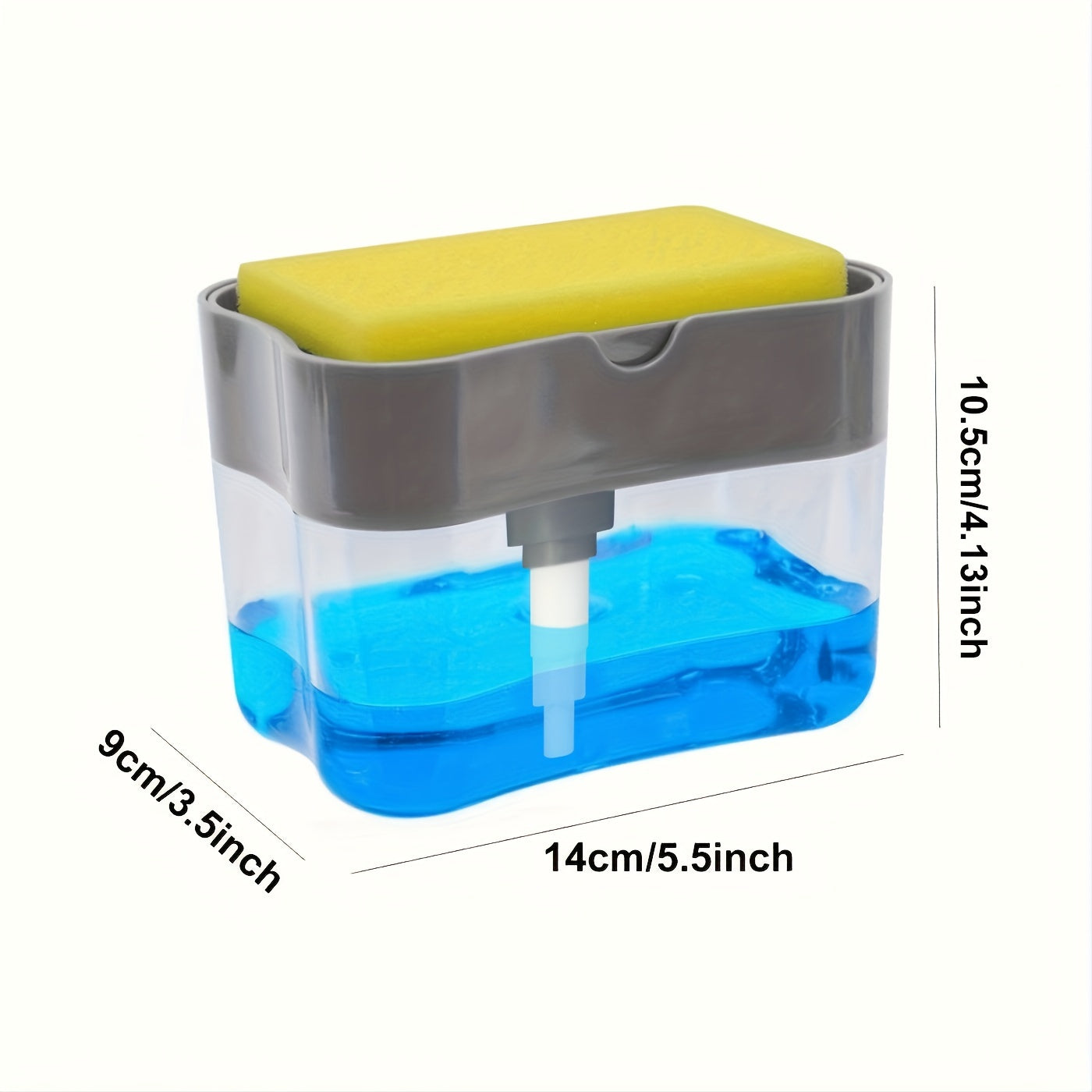 1pc Modern ABS Plastic Dish Soap Dispenser with Sponge Holder
