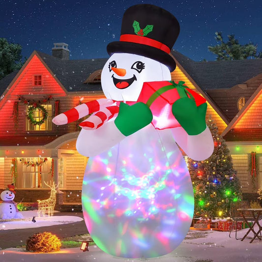 Christmas Inflatable 6 FT Blow up Snowman Inflatable with Colorful Leds, Snowman Blow up Snowman Christmas Decorations, Christmas Inflatable Outdoor Decoration Clearance for Xmas/Holiday/Garden